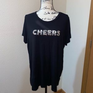 TORRID Super Soft Tee CHEERS Silver Letters 2 #47